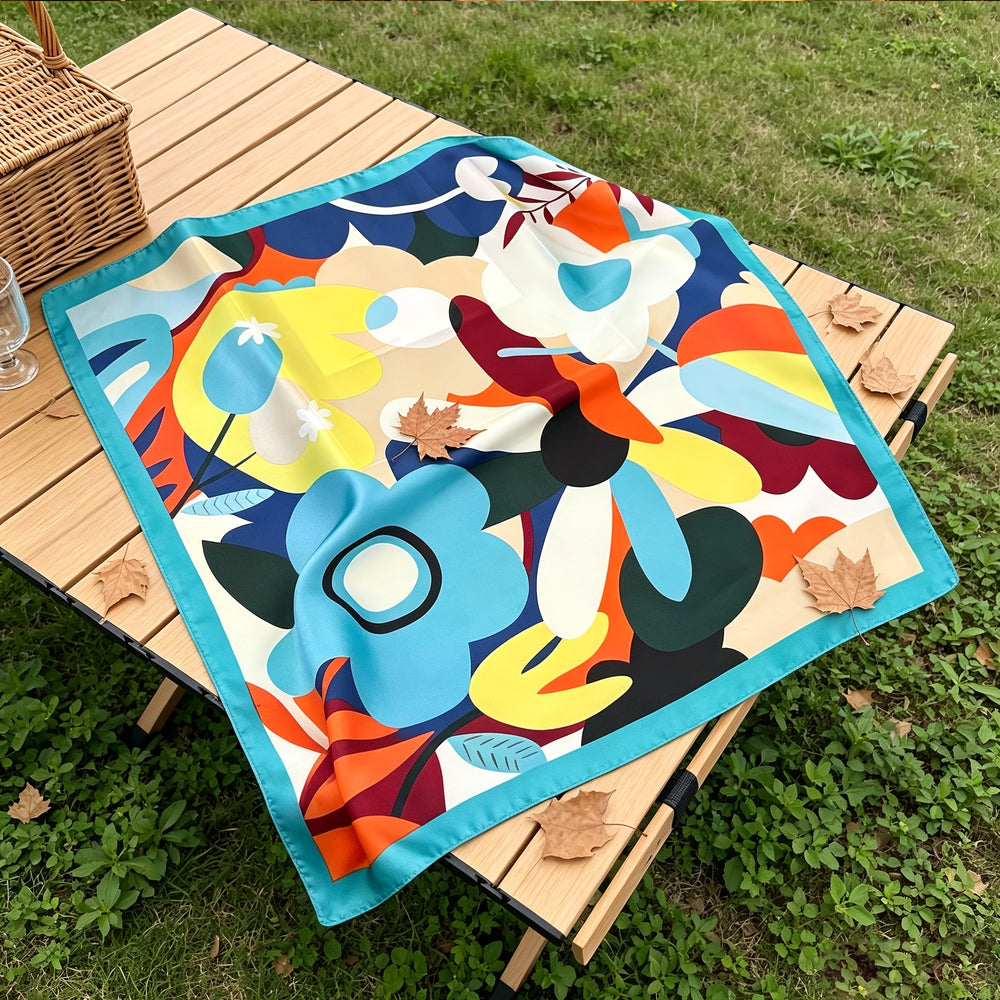 Pañuelo de Seda Floral Multicolor Francés | CasaKimo Silk