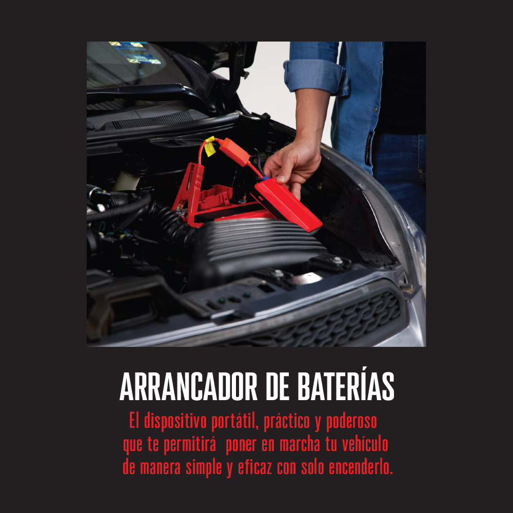 🔋 Arrancador de Baterías Portátil 3 en 1