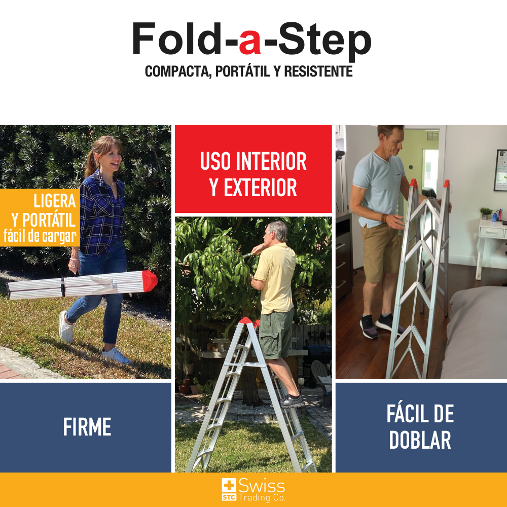 Fold-a-Step® Escalera Profesional Plegable de 4 Escalones