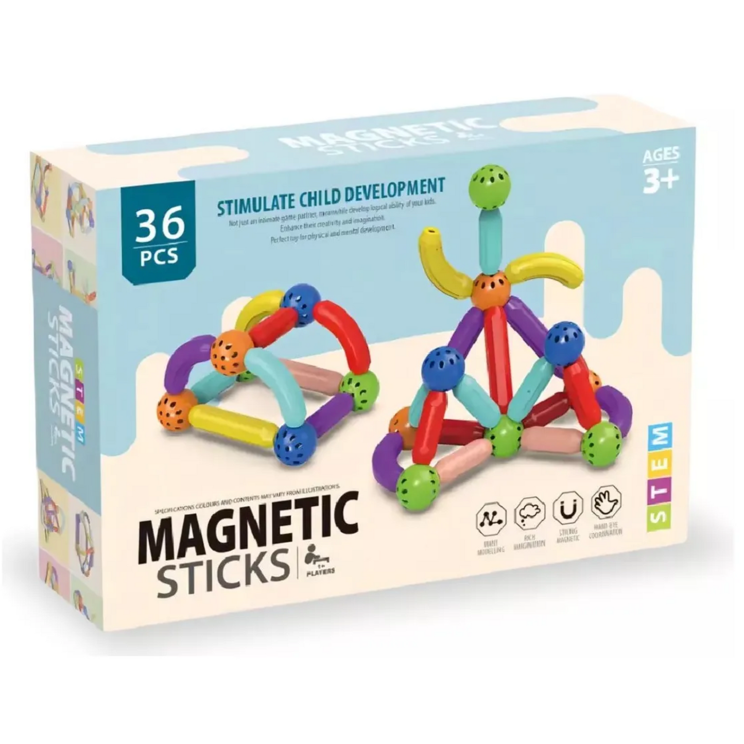 Palos Magneticos de 36 Pcs