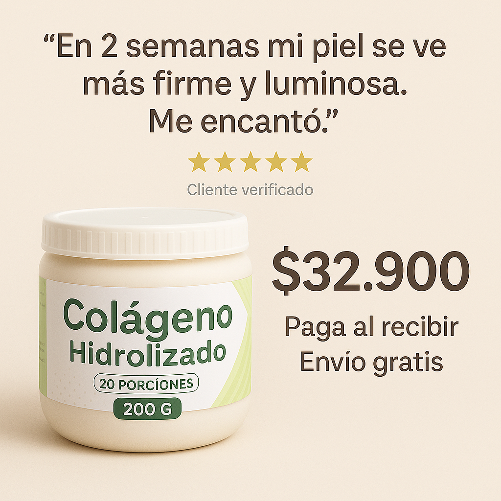 🧬 COLÁGENO HIDROLIZADO  Nutre tu piel, articulaciones y cabello desde dentro