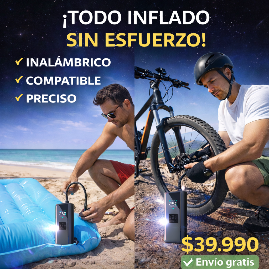 Compresor Inflador De Neumaticos Portatil