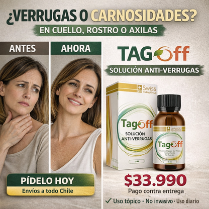 🧴 TAG OFF Solución Natural para Verrugas y Carnosidades