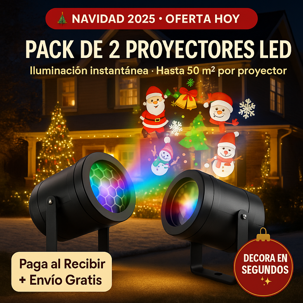 🎄Proyectores Navideños LED · Decoración Instantánea sin Esfuerzo
