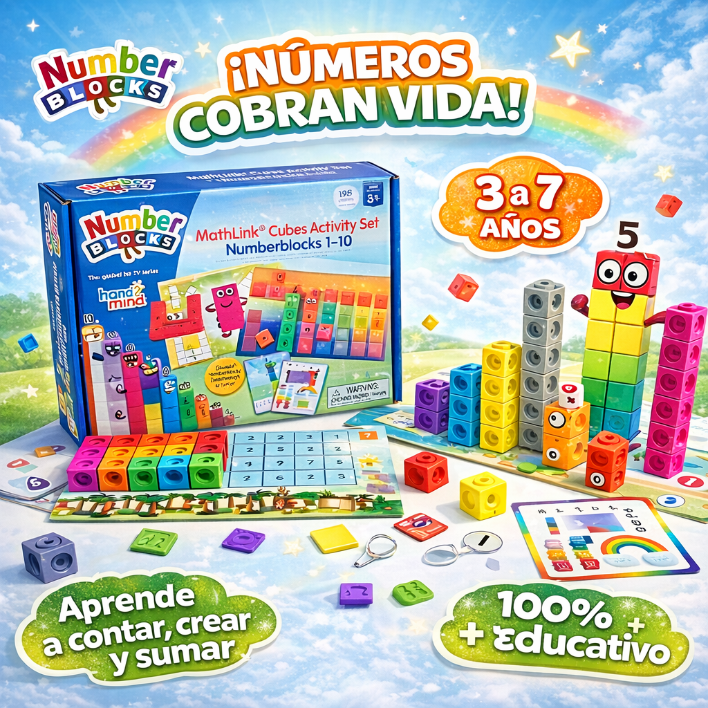 🧠✨ Aprende Matemáticas Jugando con Numberblocks MathLink® Cubes