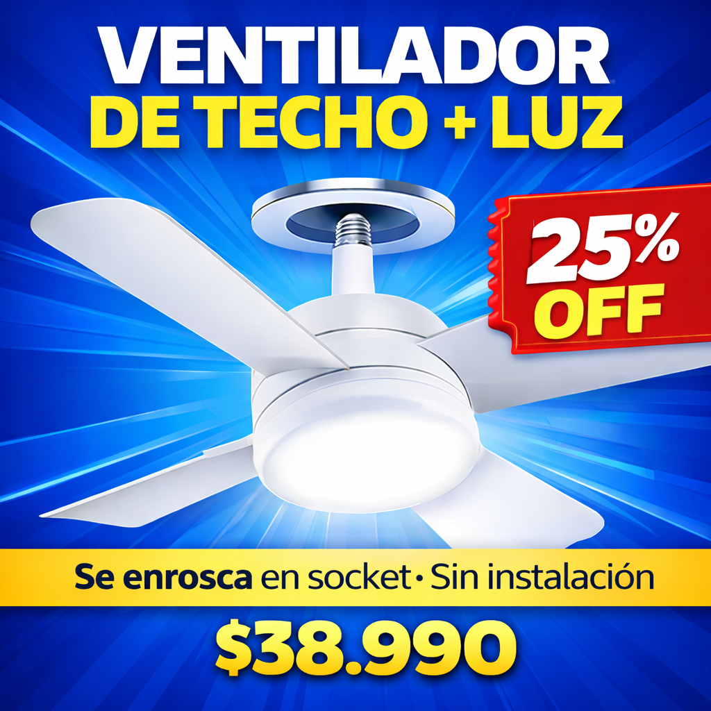 Ventilador + Luz en un solo giro