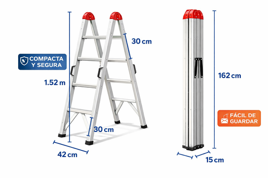 Fold-a-Step® Escalera Profesional Plegable de 4 Escalones