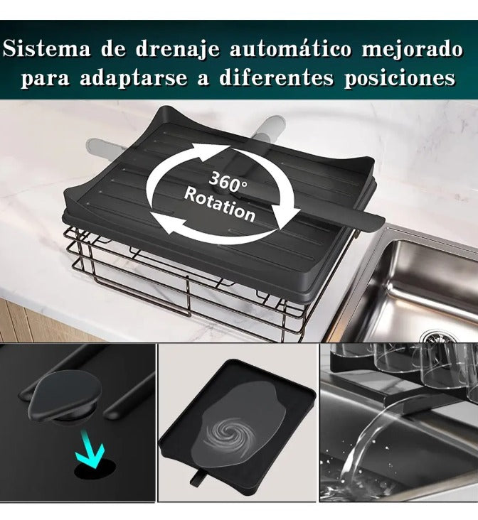Escurridor de Platos 2 Niveles con Drenaje 360°